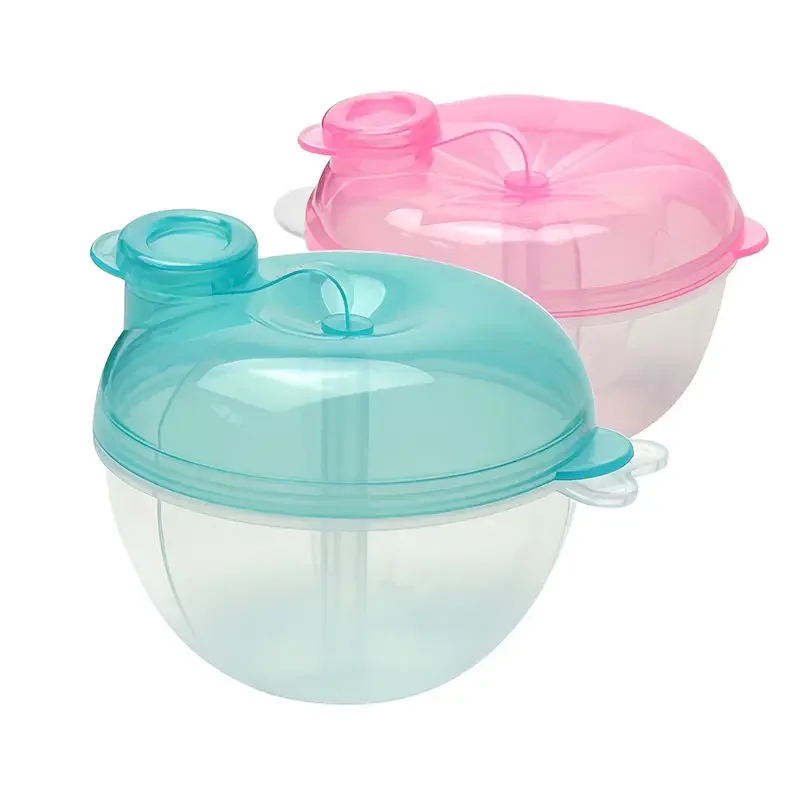 

3-in-1 Rotatable Milk Powder Box - Portable, Dishwasher Safe, Flip-Top Lid, Pink/Blue, Perfect for On-the-Go Feeding, Halloween,
