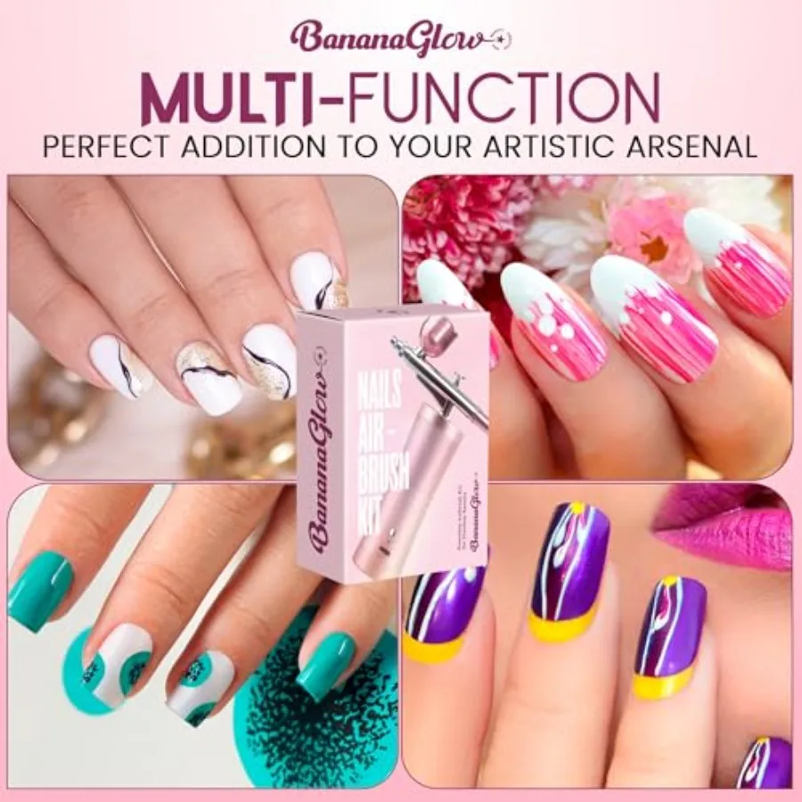 압축기가 포함된 네일 에어브러시 키트 48PSI 충전식 무선 전문 에어 브러시 세트(0.3mm 노즐 및 청소 도구 포함)