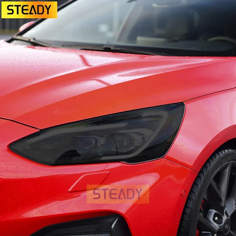 

2 Pcs Car Headlight Protective Film Headlamp Transparent Black TPU Sticker For Ford Focus 4 MK4 2019 2020 Accessories