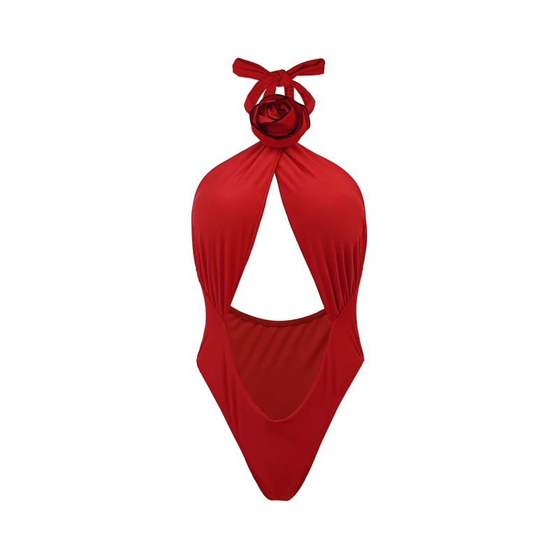 Imagem -04 - Maiô Retrô de Peça Única Feminino Bodysuit Feminino de Flor Maiô Brasileiro Moda Praia Roupa de Banho com Saia Monokini 3d 2023