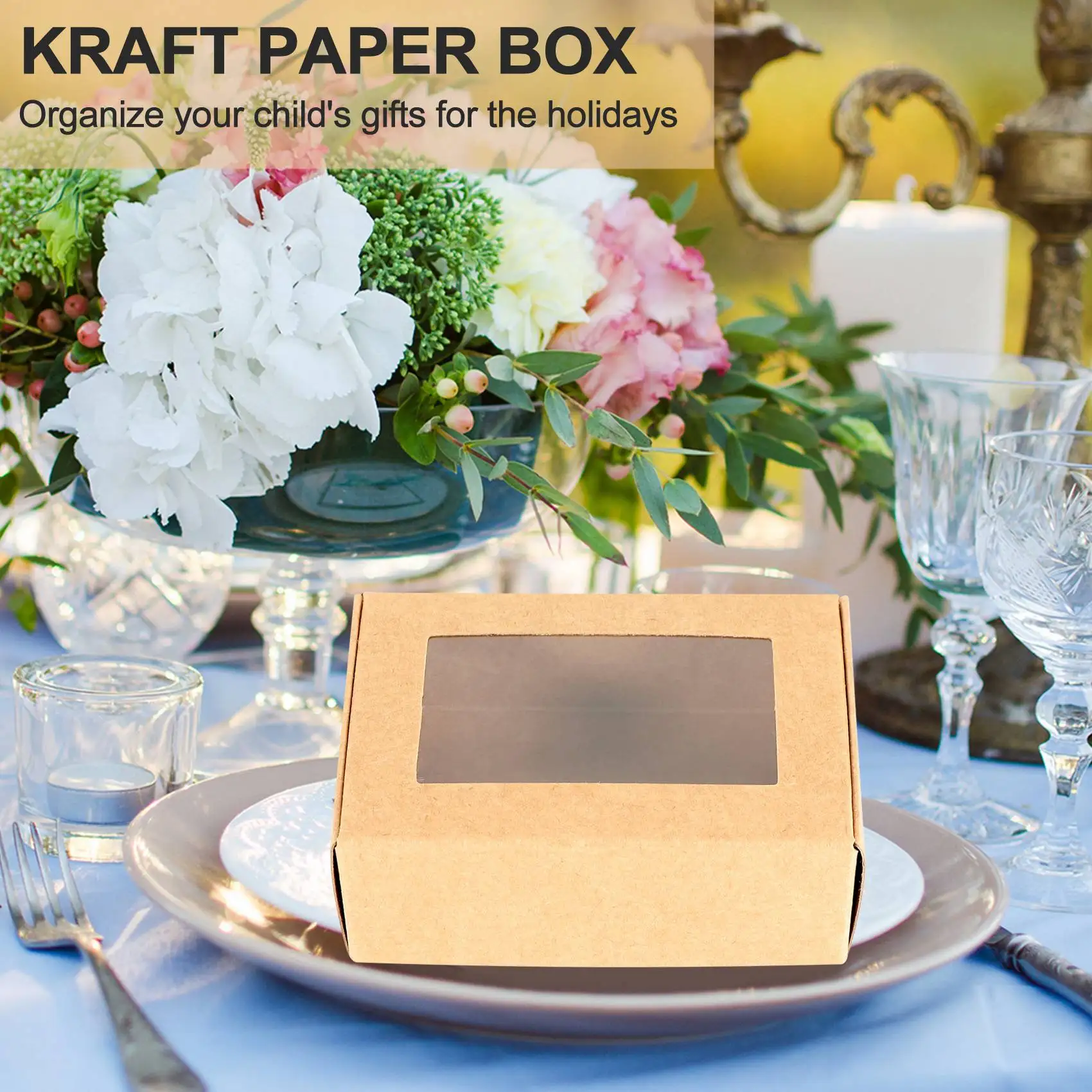 30 Pcs Mini Kraft Paper Box with Window Present Packaging Box Treat Box for Soap Treat Bakery Candy(Black Brown White) HOT