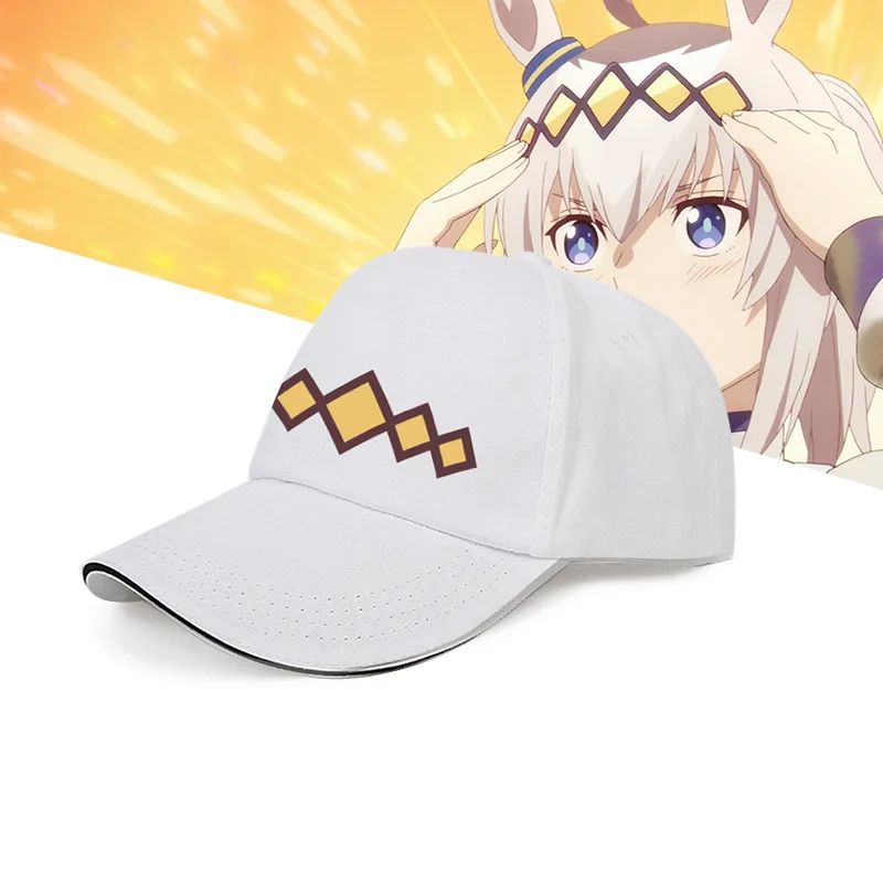 Anime Uma Musume Cenicienta gris Oguri gorra hombres mujeres gorra de béisbol Cosplay dibujos animados negro blanco sombrero para el sol verano viaje diario Topee