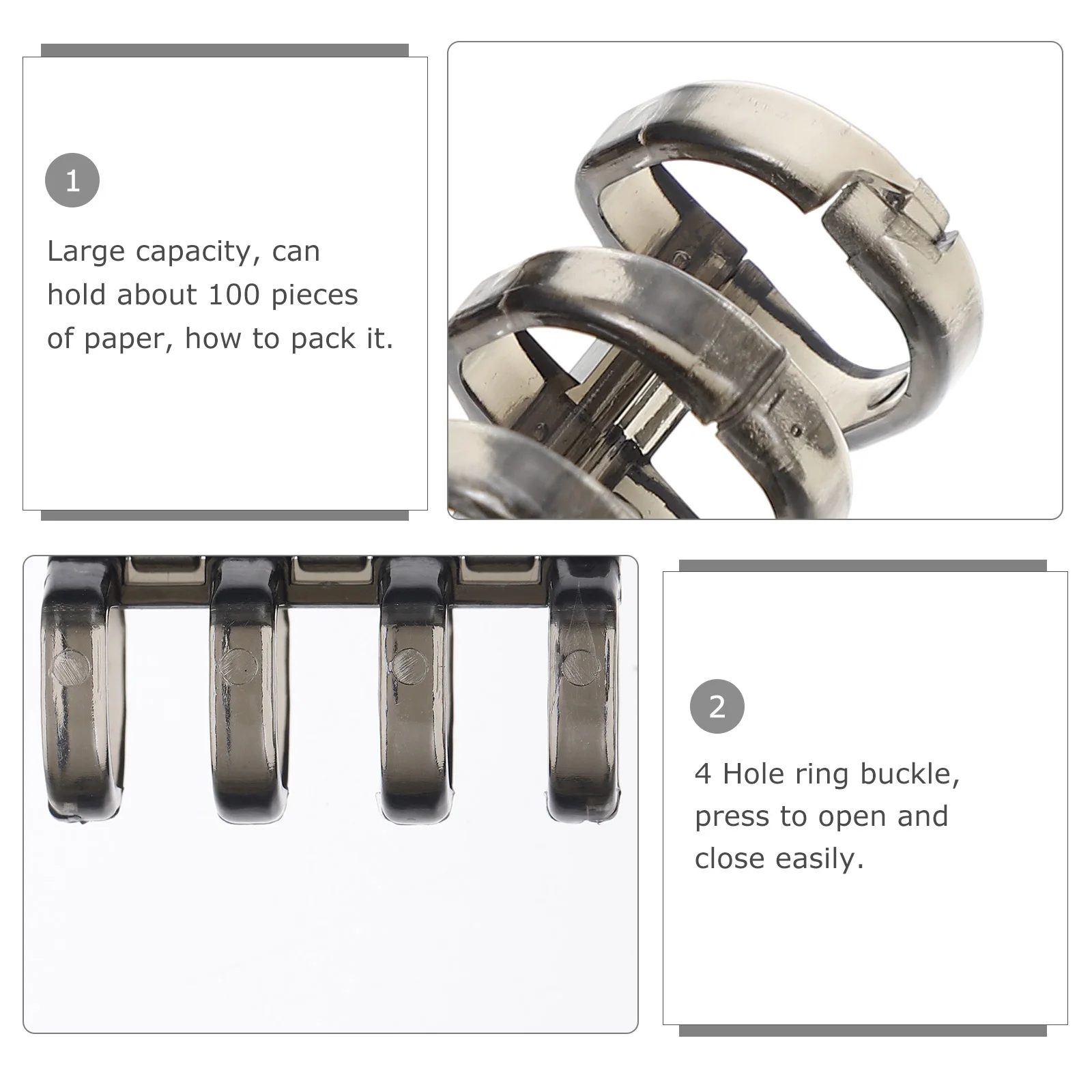

10Pcs Loose Leaf Binder Snaps Plastic Four Hole Segmented File Binder Clips Scrapbook Book Rings Office Supplies