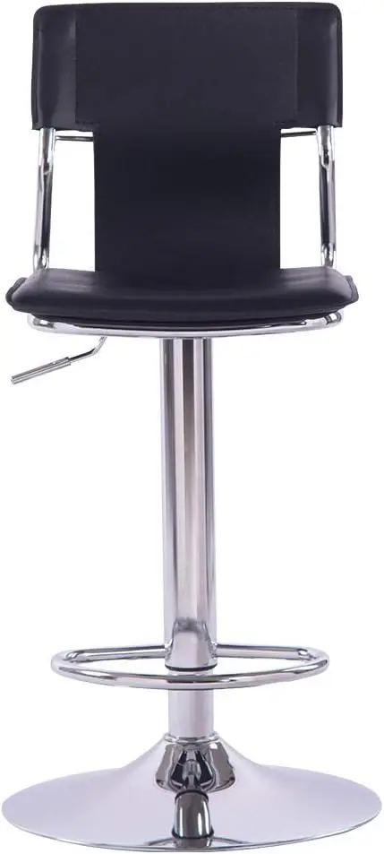 Black Bar Stools, Adjustable Barstools Set Of 2, Swivel Bar Chairs With Back.