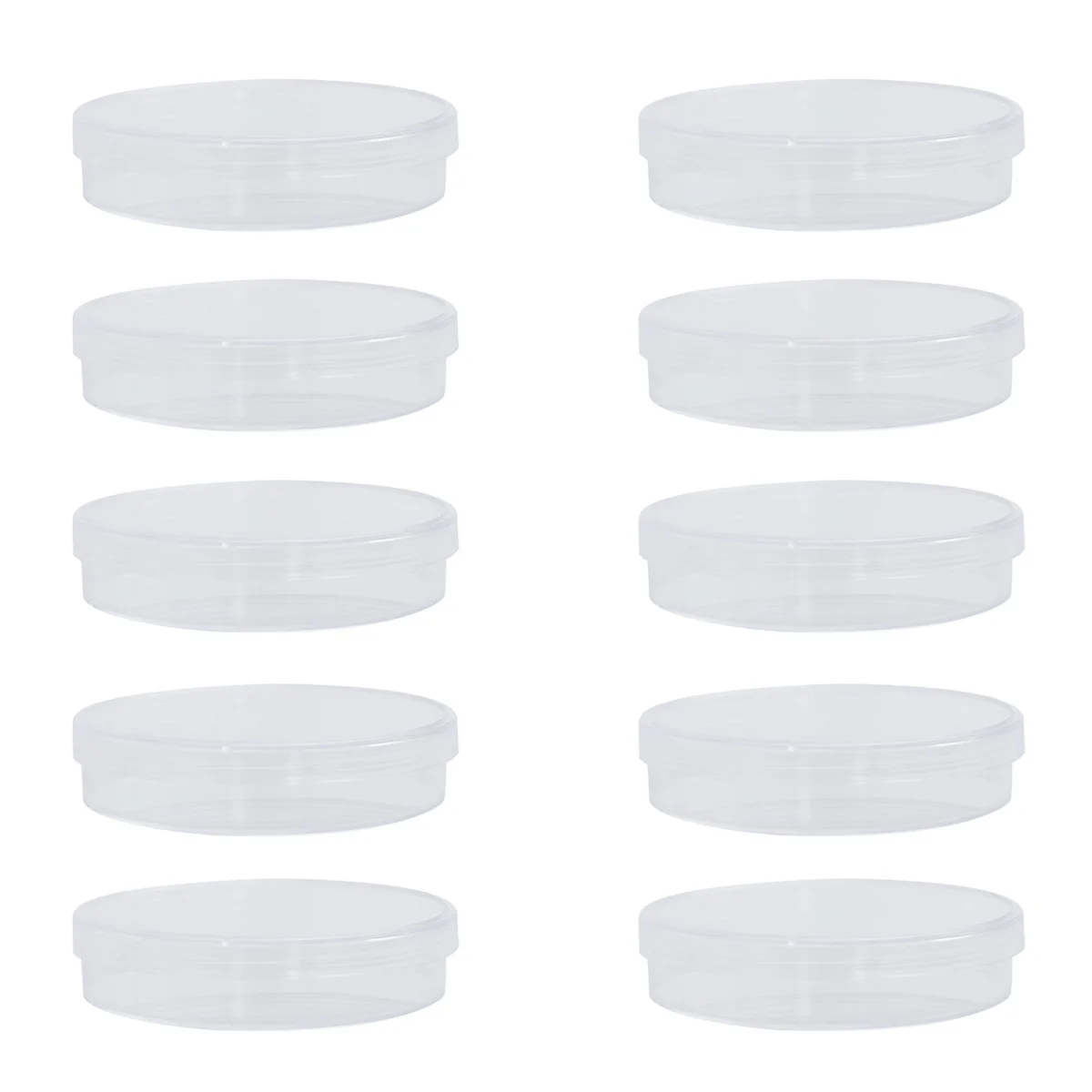 10Pcs Plastic Petri Dishes 70mm Sterile Plate with Lid Durable Lightweight Portable for Bacterial Testing