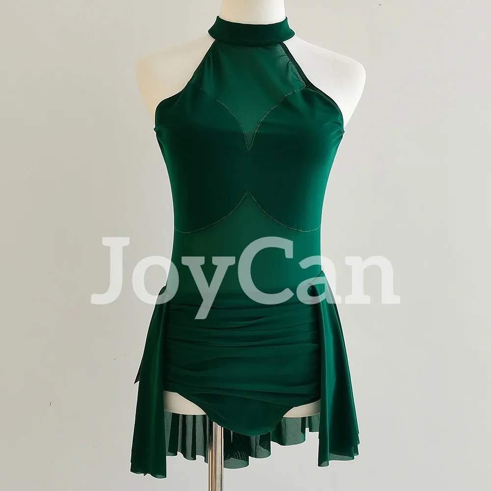 Joycan Lycial Dance Dress Girl Green Customized Polo Dance Ballet Dance Diamond Ballroom Competition Gift Elegant BD9081
