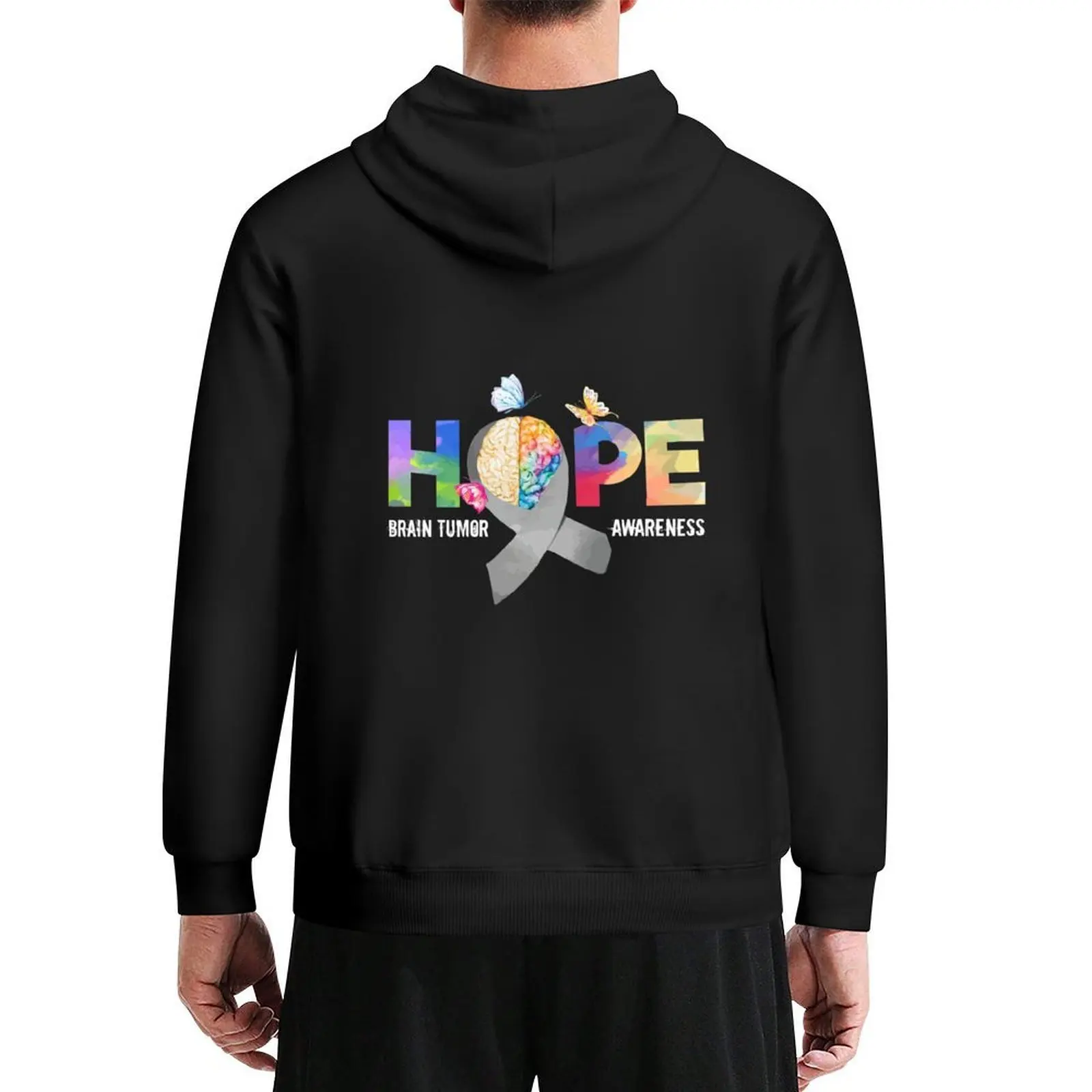

Hope Brain Tumor Awareness Shirt, Brain Tumor Grey Ribbon Cancer Cancer Awareness Cancer Tumor Walk Hoodie