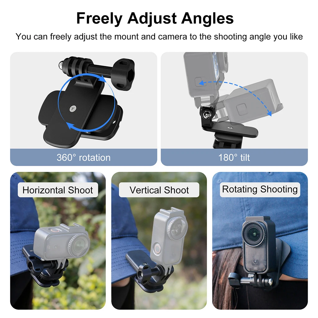 Entenschnabel-Hutkremmen-Clip, geeignet für DJI Nano Thumb Kamera, horizontaler und vertikaler Aufnahme-Winkel, Zubehör – Detail 2
