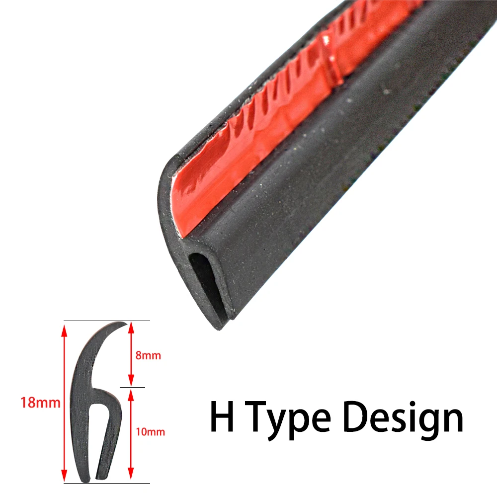 H Type 2 M Rubber Windshield Seal Strip For Renault Megane Captur Logan Dacia Duster For Peugeot 407 308 206 207 307 208 508 301