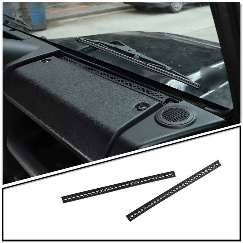 

Aluminum Alloy Black Car Dashboard Air Outlet Anti-blocking Cover Trim Sticker For Land Rover Defender 90 110 130 2004-2019