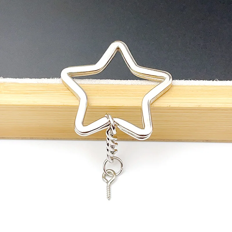 6 Teile/los Herz Stern Form Schlüssel Ring Kette Runde Flache Draht Offenen Ring Metall Schlüssel Ring DIY Auto Schlüssel Spielzeug Anhänger, der Kette Großhandel – Detail 17