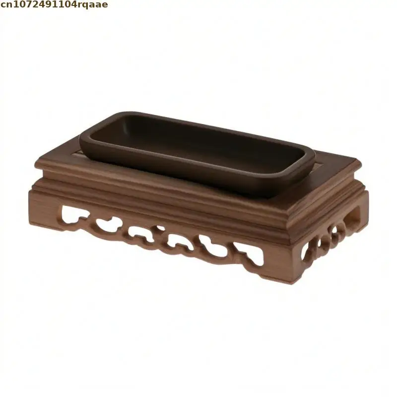 Wooden Furniture Miniatures Base Figurines Vase Display Stand Bonsai Plant Decorative Shelf Fish Tank Lathe Standing Flower Base