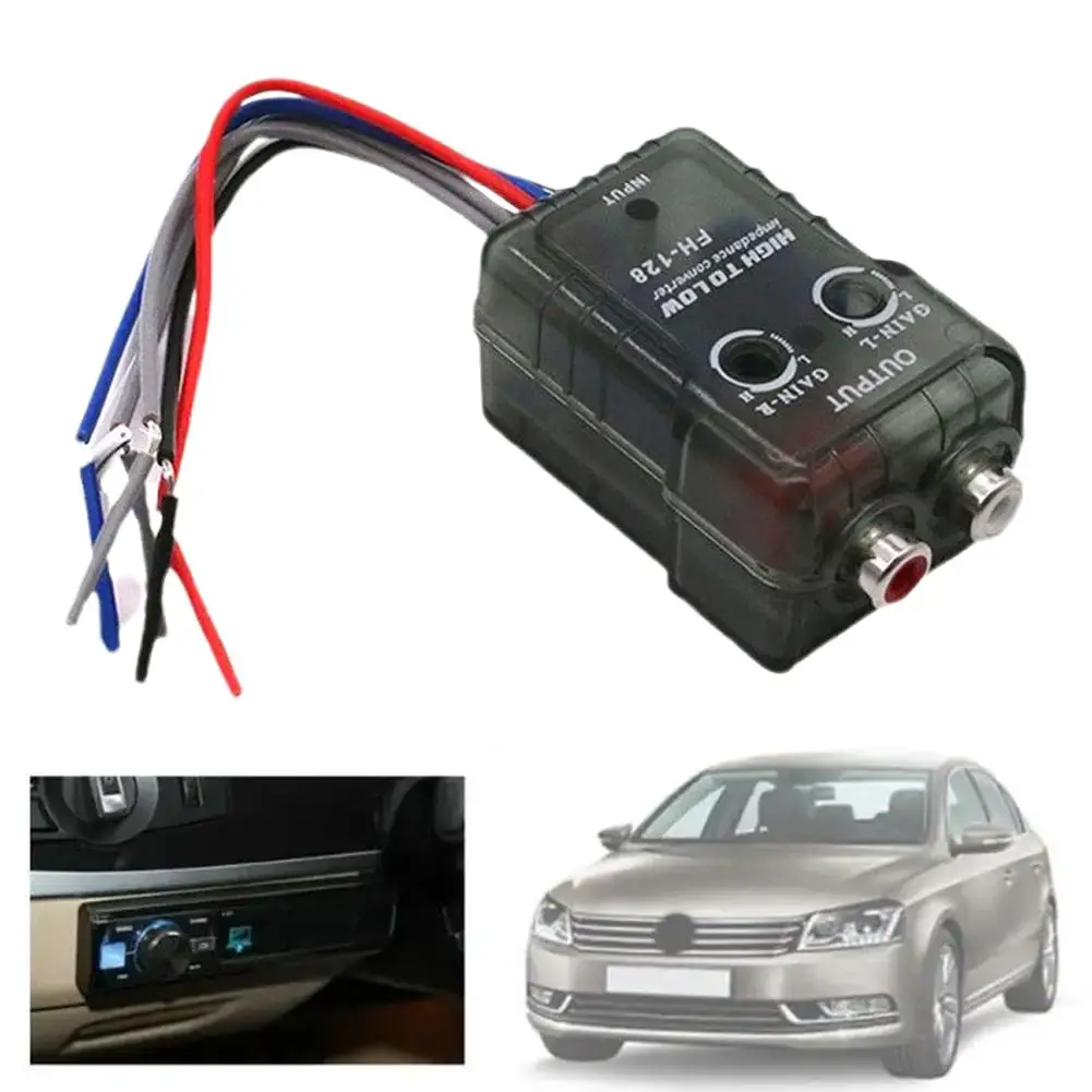 Auto Car Audio Subwoofer Adjustable High To Low Audio Converter Car Passive Two Way High To Low Frequency Conversion ﻿ - view 2