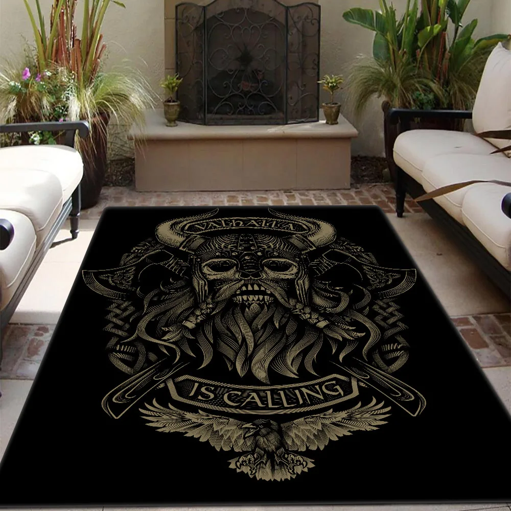 

Viking Style Print Pattern Floor Rug Rectangle Home Carpet for Living Room Soft Fluffy Bathroom Rug Nonslip Mat Home Decor