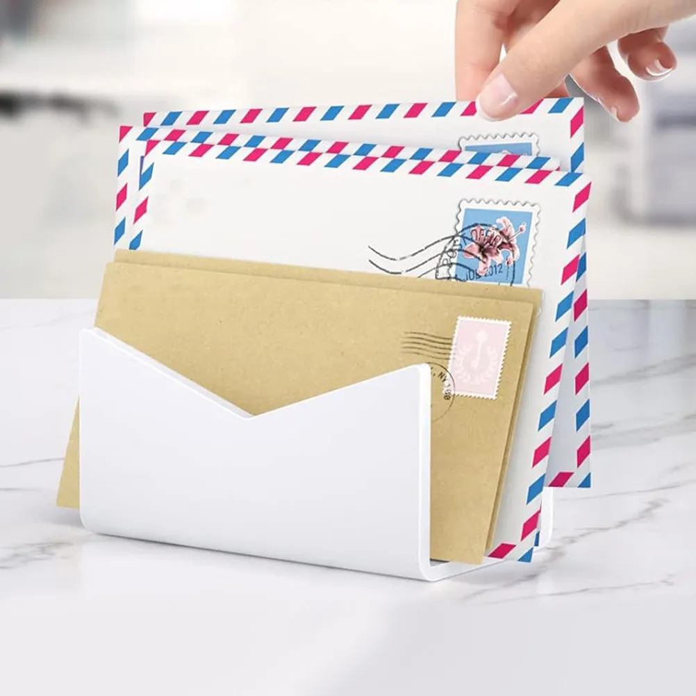 Acrylic Wall Mounted Mail Organizer Clear Letter Holder Office Desk Wall File Organizer Minimalist Mail Storage Rack Efficient