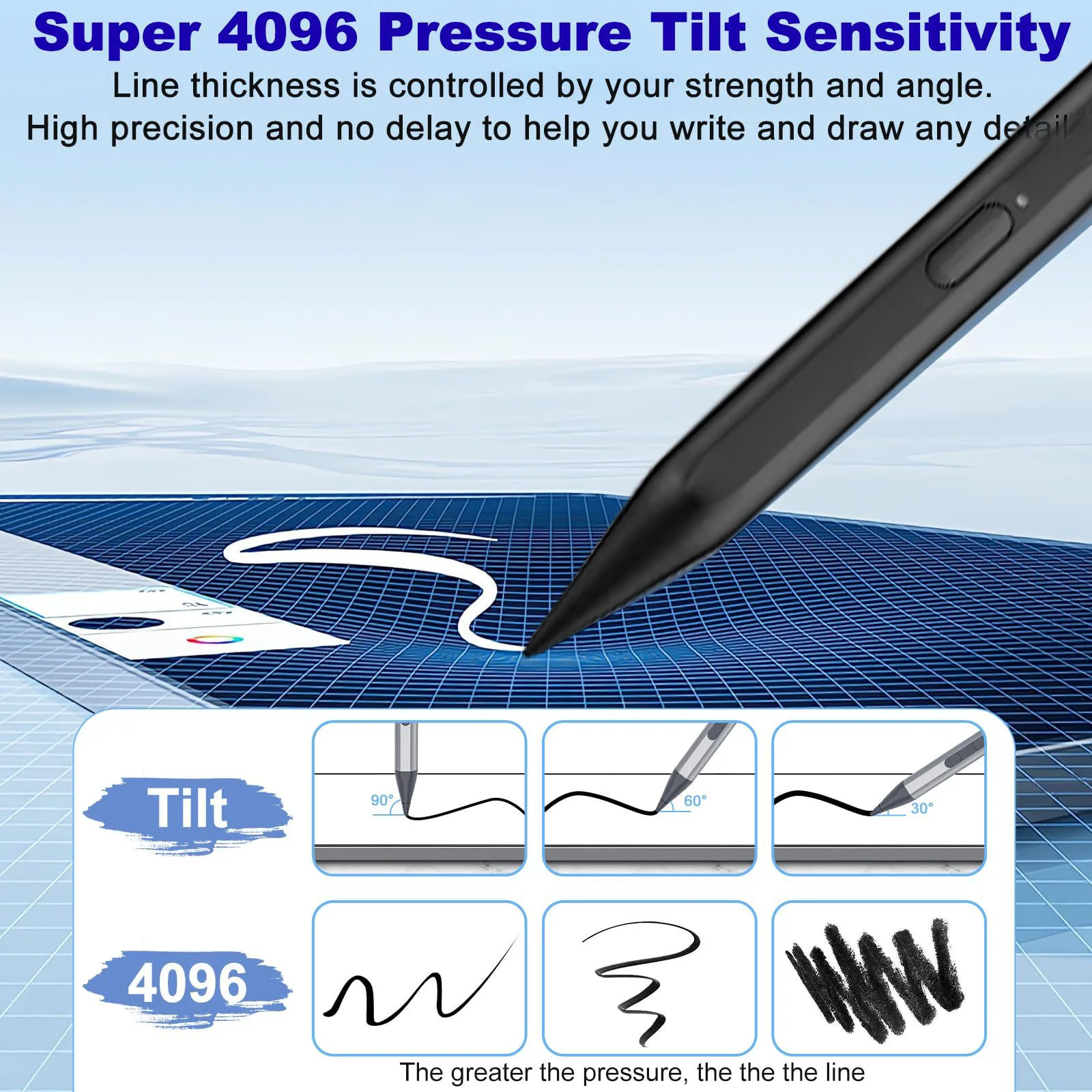 قلم USI2.0 لأجهزة Chromebooks 4096 مستوى الضغط لأجهزة Lenovo وASUS وHP Chrome والكمبيوتر اللوحي Google Pixel