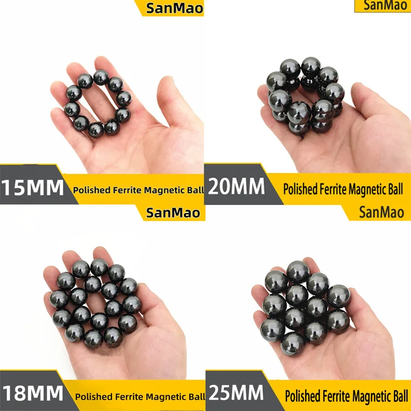 20 Magnet Polished Ball Black Lodestone Magnetite Palm Stone Magnetic Minerals Healing Feng Shui Decor Body Field Balance Energy