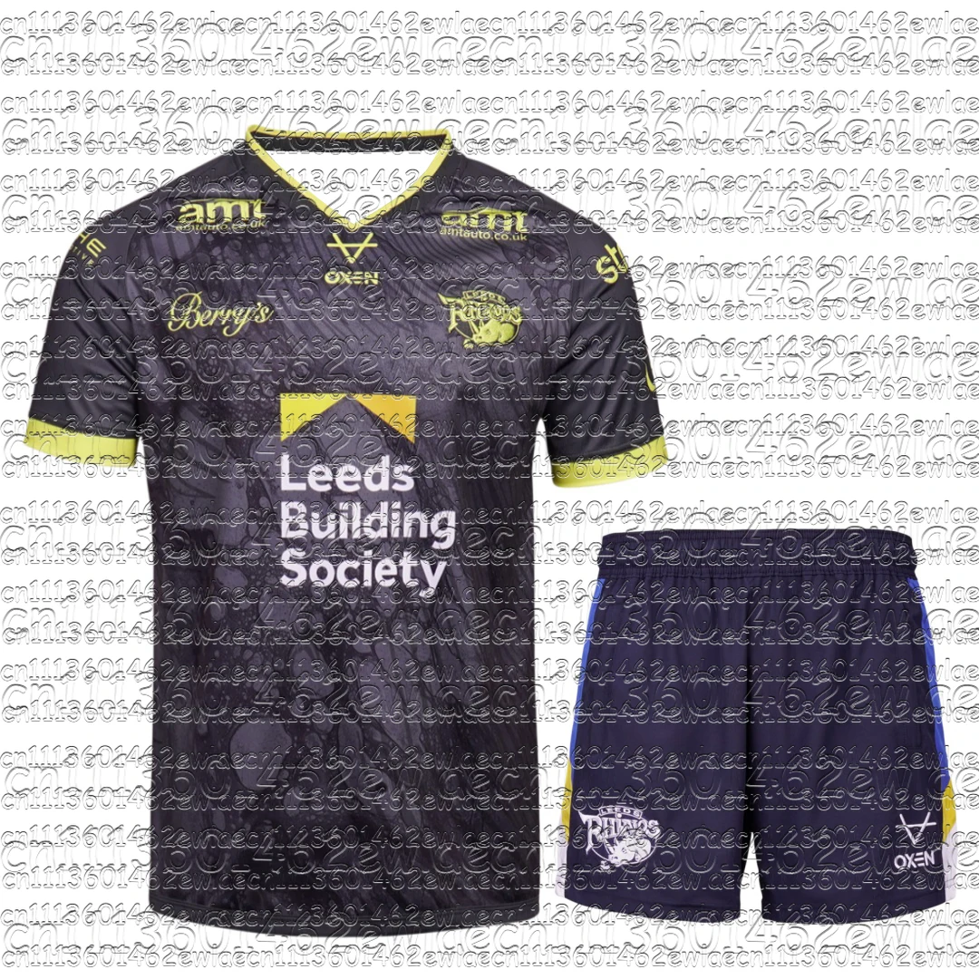 2026 New Leeds Family Matching Rugby Jersey Set Black Yellow Breathable Moisture Wicking Sports Uniform Kit Training Top