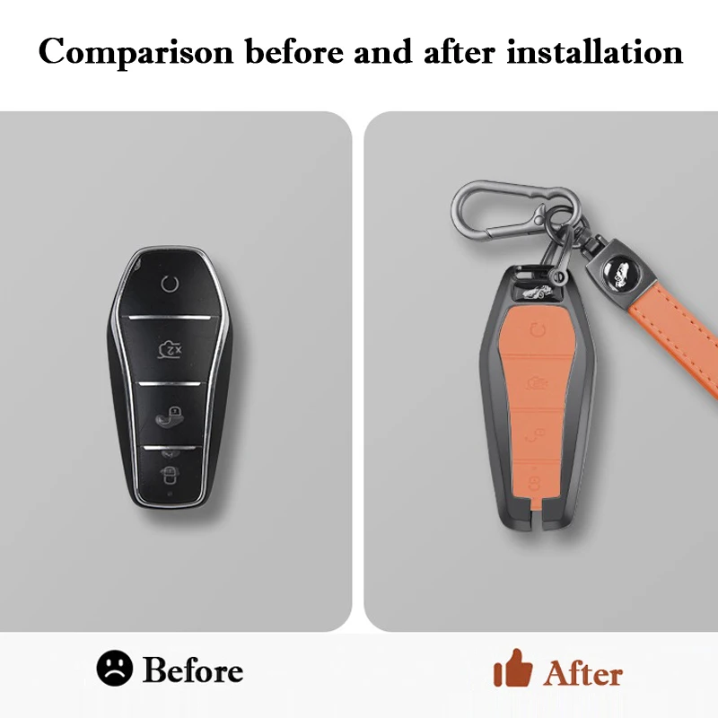For BYD SeaLion 7 EV 2024 2025 Alloy Key Case Cover All Inclusive Key Package High-end Decoration Key Case Buckle Accessories