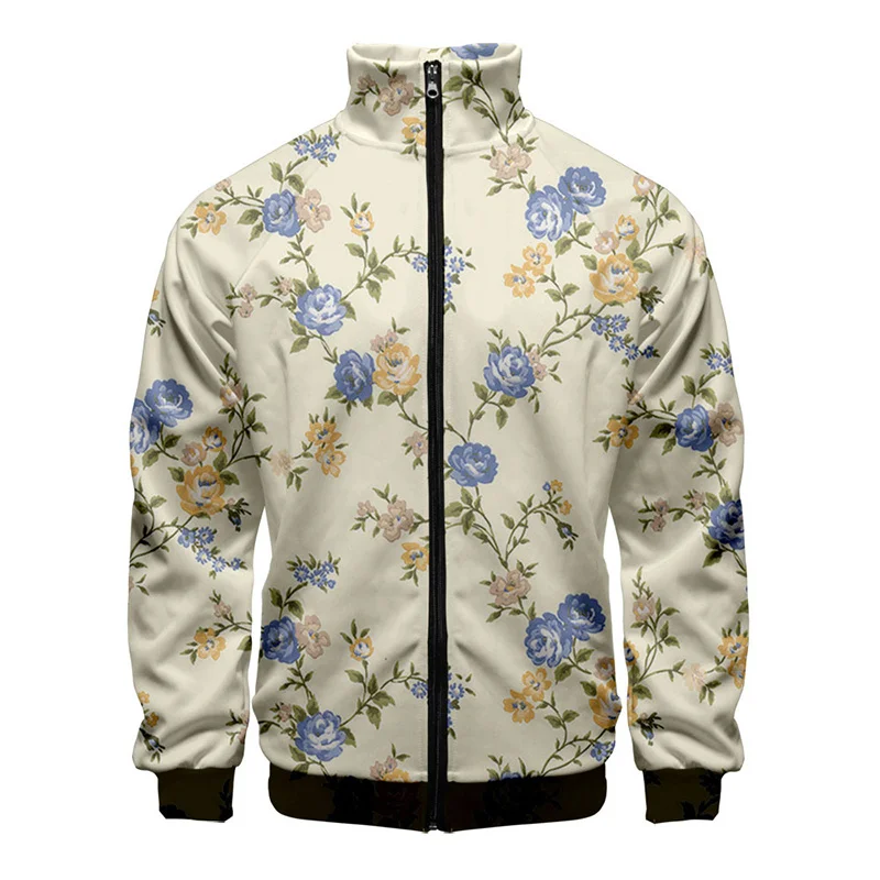 3D Ancient Flowers Printing Jacket For Men Winter Jacket Women Harajuku Bloom Graphic Jackets Children Fashion Cool Vintage Top