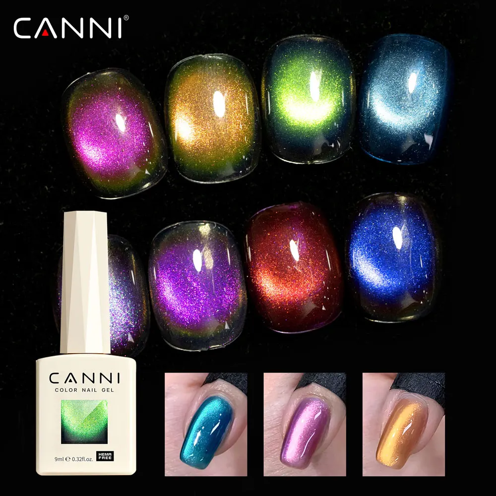 CANNI Cat Eye Gel Nail Polish and Glitter Gel 9ml HEMA TPO FREE High Gloss Quality Soak Off UV Gel Art Manicure Salon DIY Home