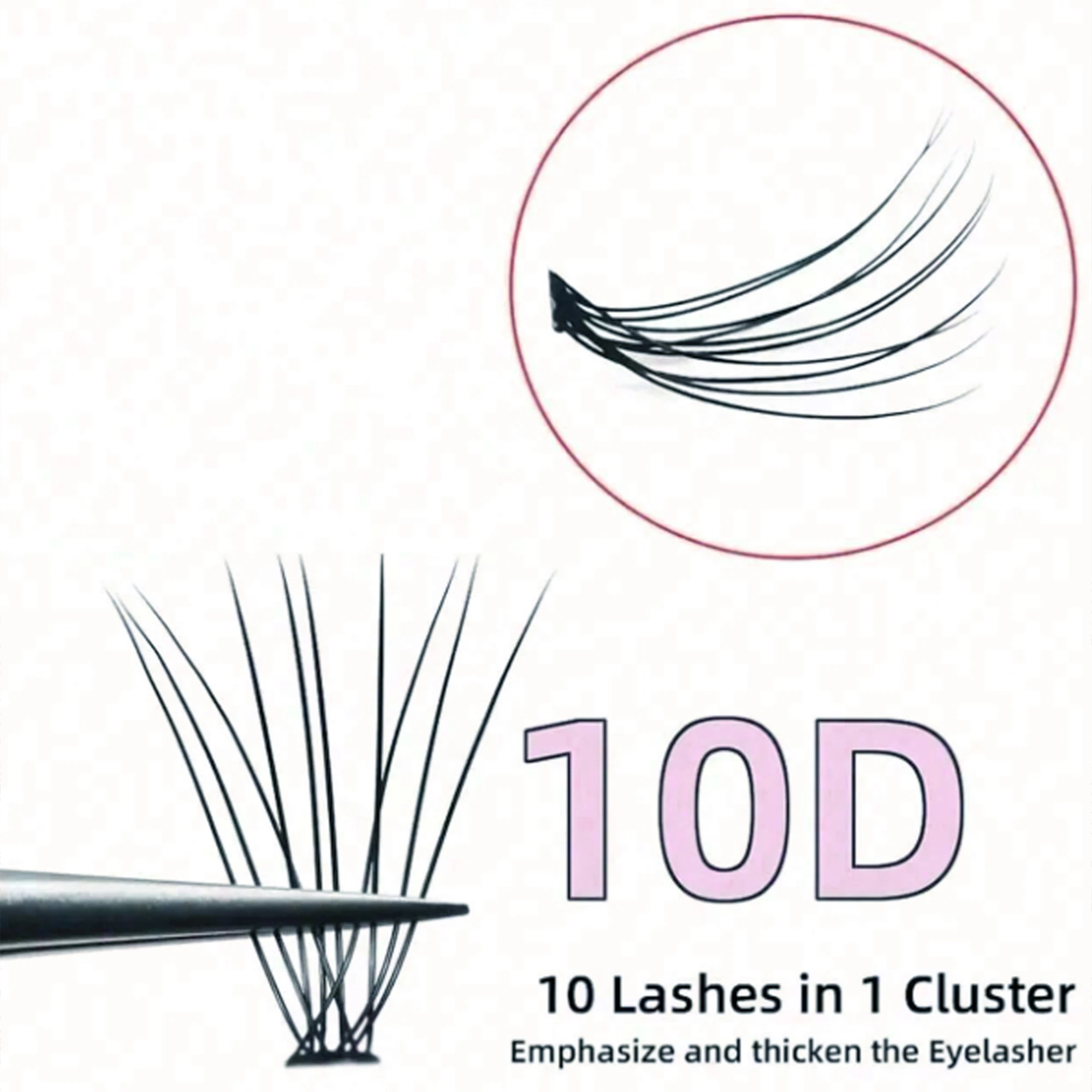 Kit de extensión de pestañas postizas de doble volumen 10D [Rizo D] 200 grupos de pestañas 9-16mm DIY pestañas postizas acampanadas de aspecto Natural