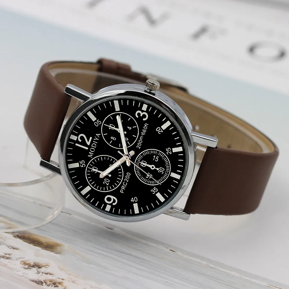 Semplici orologi al quarzo da uomo classici All-Match con quadrante in vetro cinturino da polso orologi da polso quotidiano regolare abbigliamento di base orologio abbinato