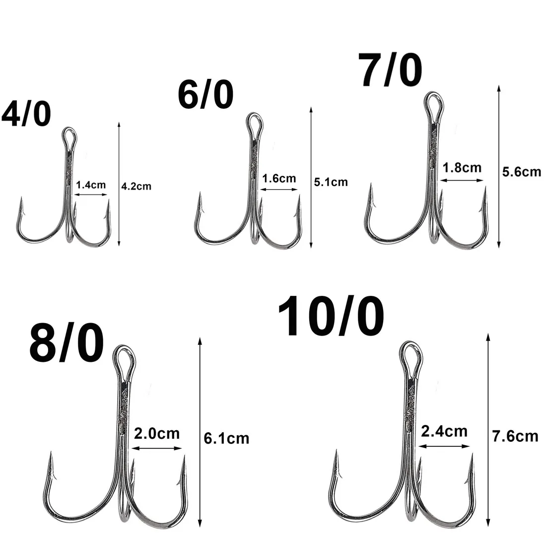 5Pcs Large Treble Fishing Hooks Saltwater Snagging Big Game treble hooks Shark Tuna Jig Triple Anchor Fish hooks 4/0-10/0