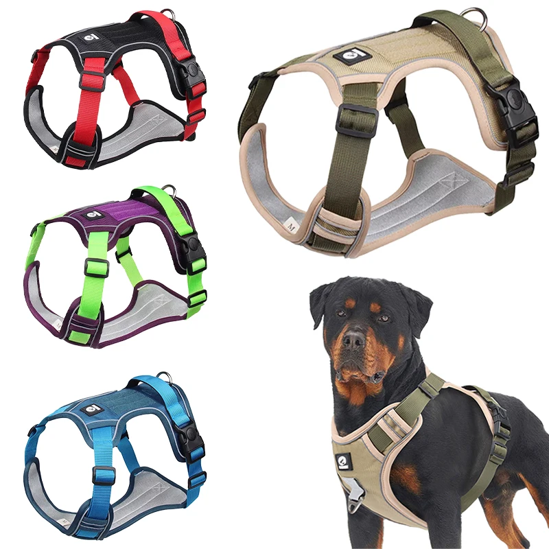 

Durable Dog Harness Vest with Handle Explosionproof Pet Chest Strap Reflective Labrador Bulldog Walking Harness Dogs Accessories