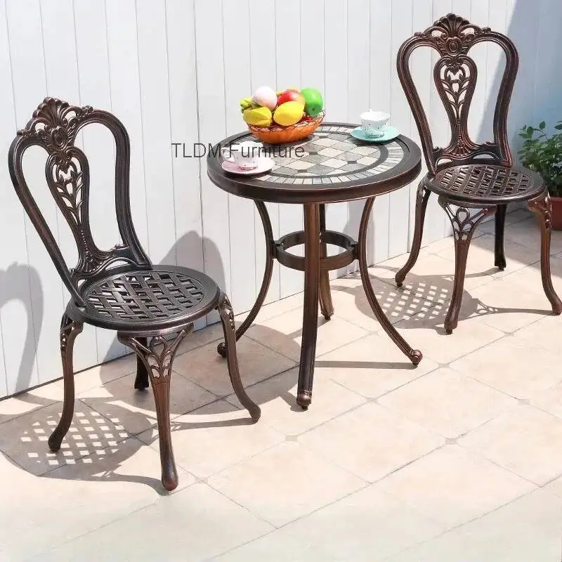 combination courtyard outdoor non-rusting leisure table three-piece balcony furniture Outdoor tables and chairs coffee table