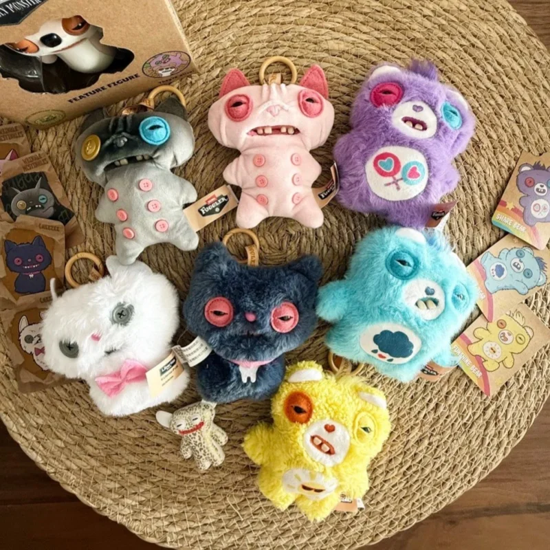 Breloques de sac en peluche Fuggler Alley Cats originales, série boîte mystère, collection de porte-clés, pendentifs en peluche, cadeaux d'anniversaire mignons et surprenants
