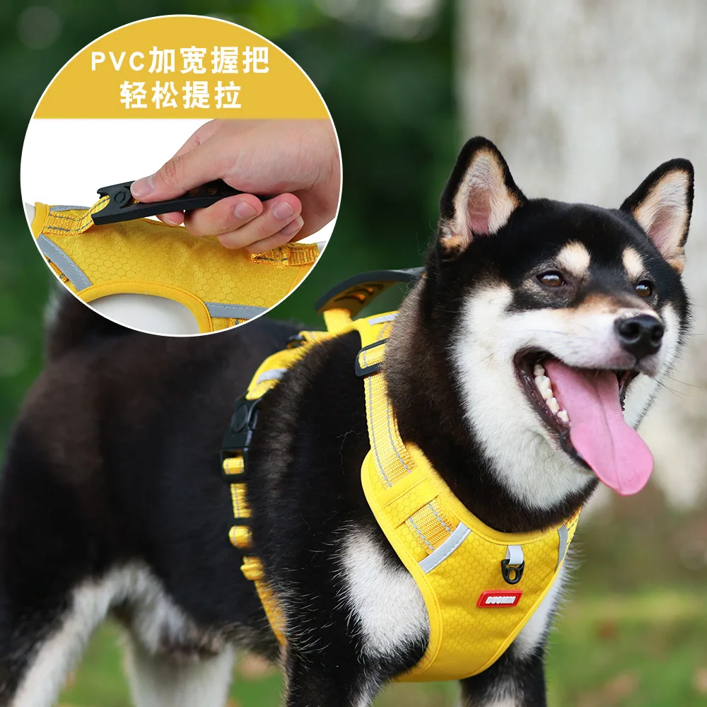 Nylon Adjustable Dog Harness Reflective Soft Breathable No Pull Dog Harness Vest Pet Harness Leash For Small Medium Large Dogs