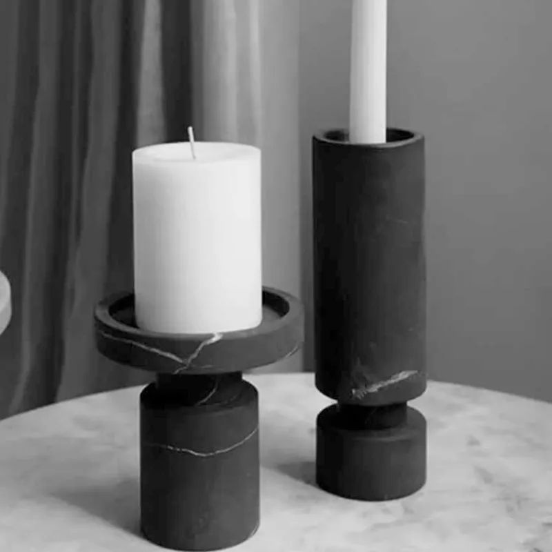 

Nordic light luxury marble candlestick ornaments model room living room dining table ornaments creative home desktop ornaments