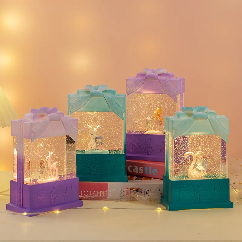 Valentine's Day gift, birthday gift, cartoon music box, crystal ball, elf princess, night light