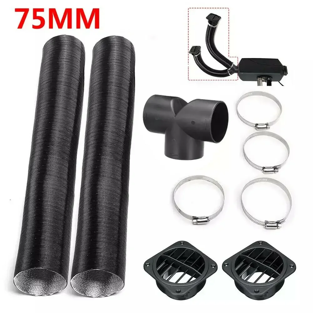 75mm Car Truck Van Heater Pipe Duct Air Vent Outlet Set For Webasto Eberspaecher Propex Diesel Parking Heaters