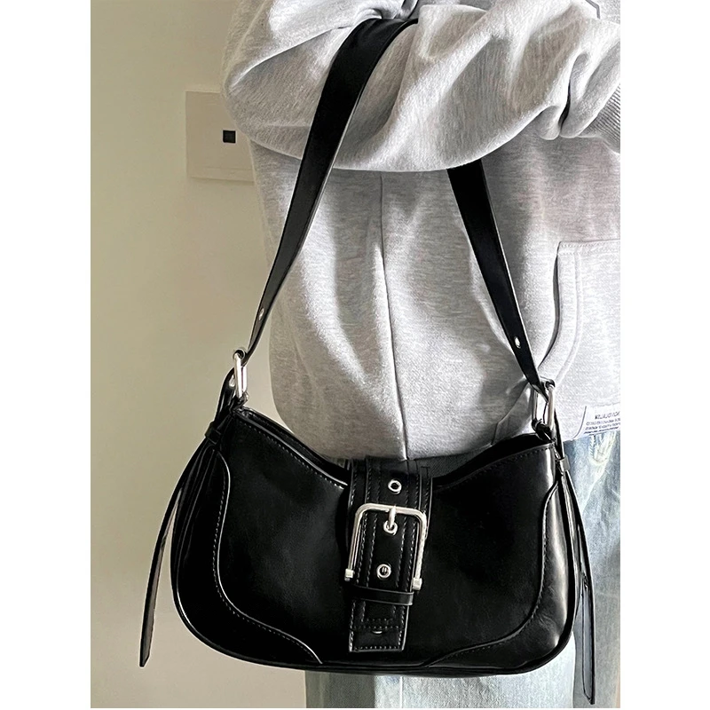 New Design Shoulder Bags For Women Vintage PU Leather Handbags Female Casual Underarm Purse Elegant Ladies Crossbody Hobo Bag