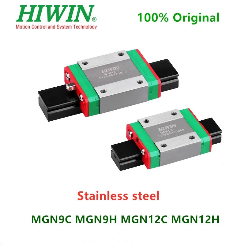 Hiwin stainless steel linear block MGN9C MGN9H MGN12C MGN12H slider carriage for MGN9 MGN12 Linear guide rail 3D printer CNC
