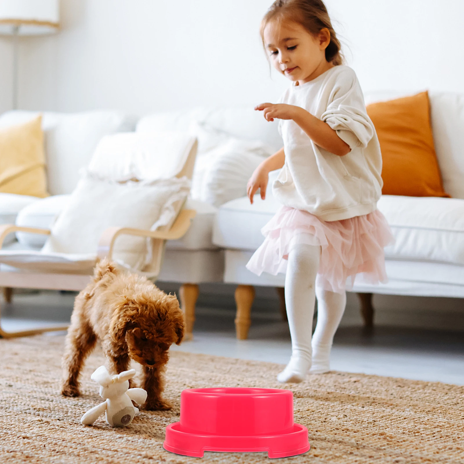 

Sturdy Plastic Cat Dog Bowl Reusable Water Food Container Stable Structure Comfortable Eating Experience Gift Idea