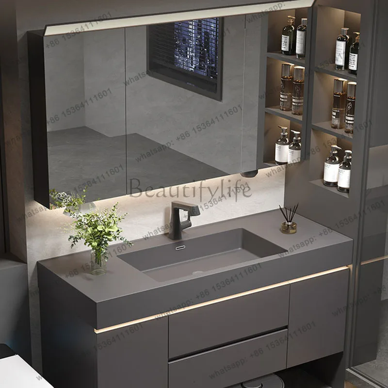 LJYStorage Shelves Bathroom Cabinet Makeup Decorations Toilet Display Mirror Cupboard Partitions Drawers Gabinete Home Furniture