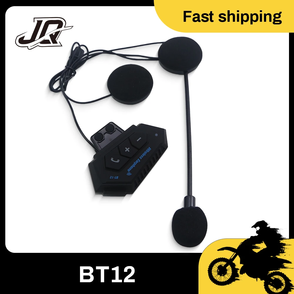 

BT12 Motorcycle Helmet Bluetooth 5.0 Headsets Wireless Hands-free Call 20H Play Time Waterproof Music Player Speaker