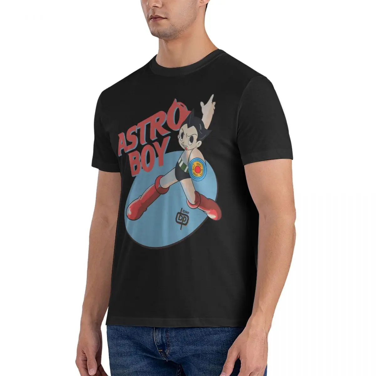 Pose Men's T Shirt Astro Boy Fun Tee Shirt Short Sleeve Crewneck T-Shirts Pure Cotton Classic Clothing