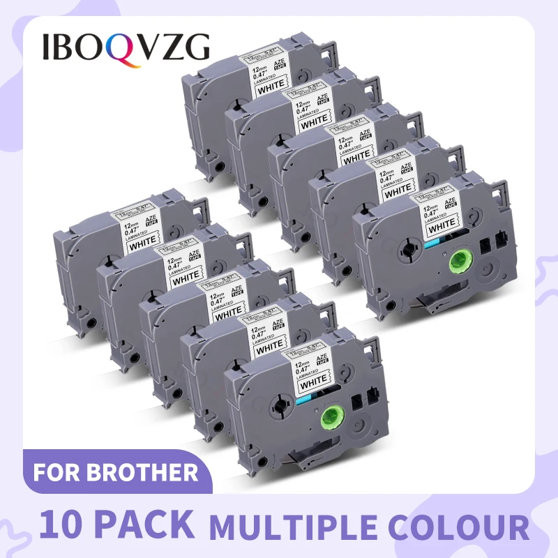 IBOQVZG 10PC 231 12mm TZ-Weiß-Band TZ 231 TZ231 TZ221 TZ 211 Schwarz auf Weiß laminiert Label Kompatibel für Brother P-touch