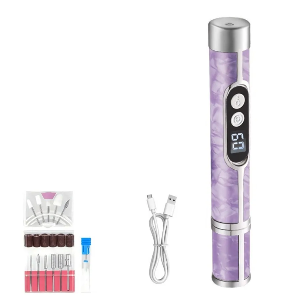 Safe High Speed Nail Drill Machine Digital Display Rechargeable Nail Polisher Pen-Style Cordless Nail Grinder Set Nail Care