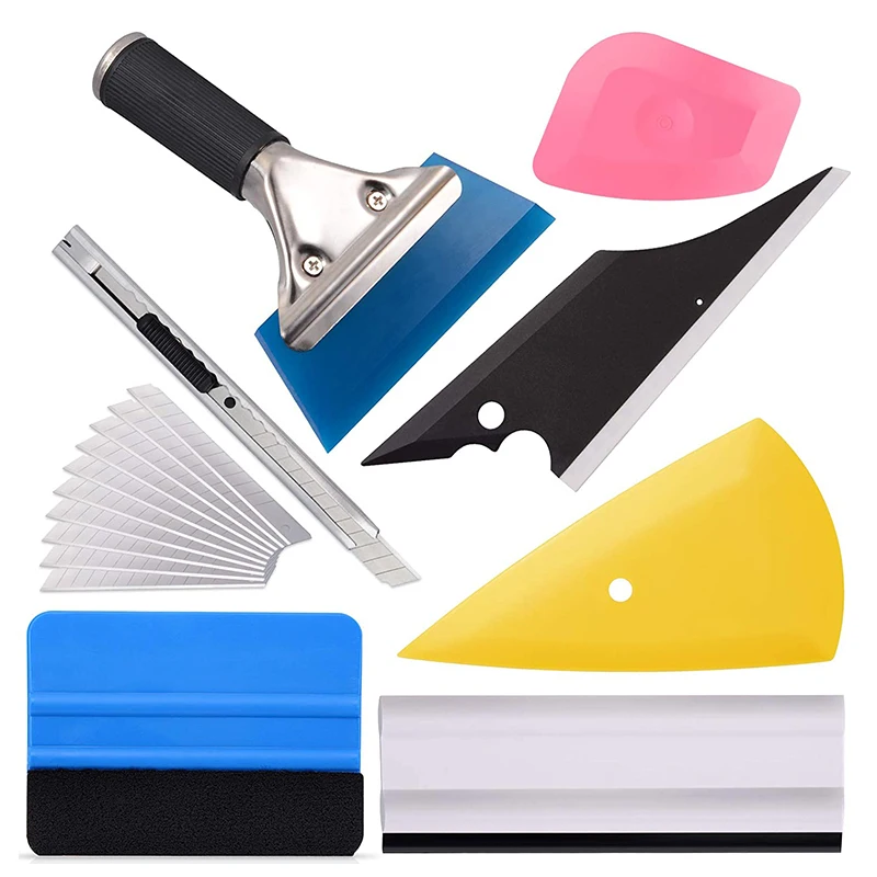 

17 шт., набор инструментов для нанесения тонировки окон автомобиля, защитная пленка для стекла, установка виниловой пленки, скребки для автоматической чистки окон