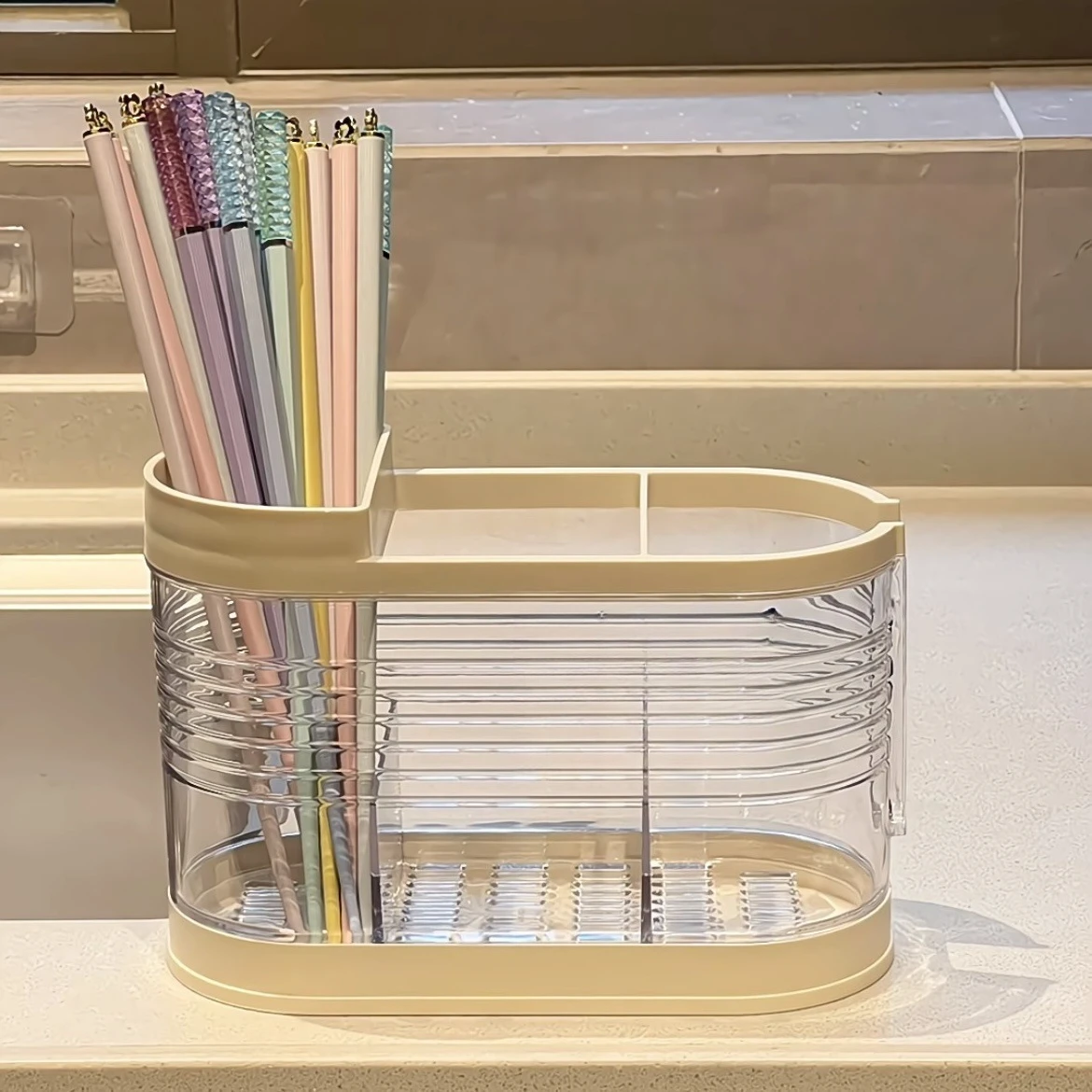 

PYH high-value household kitchen grid chopstick cage countertop multi-functional drain chopstick tube rack