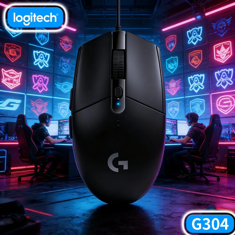 Logitech G304 LIGHTSPEED Wireless Gaming Mouse Anti‑Slip Side Texture Improve Holding Stability During Fierce Game Operation