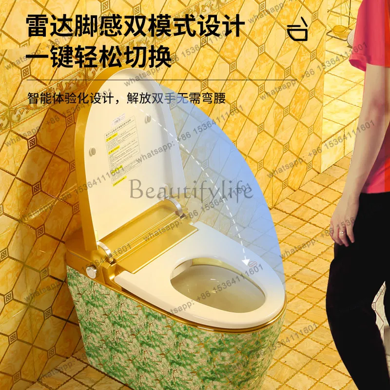 European-style golden smart toilet integrated golden toilet siphon electric instant flush color