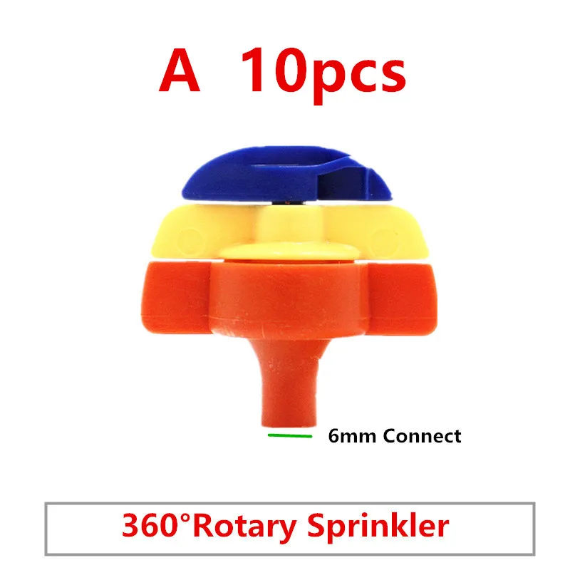 10 sztuk 360 stopni obrotowy zraszacz dysza natryskowa wewnętrzna 6mm strumień wody akcesoria do dyszy do podlewania ogrodu mikro nawadnianie