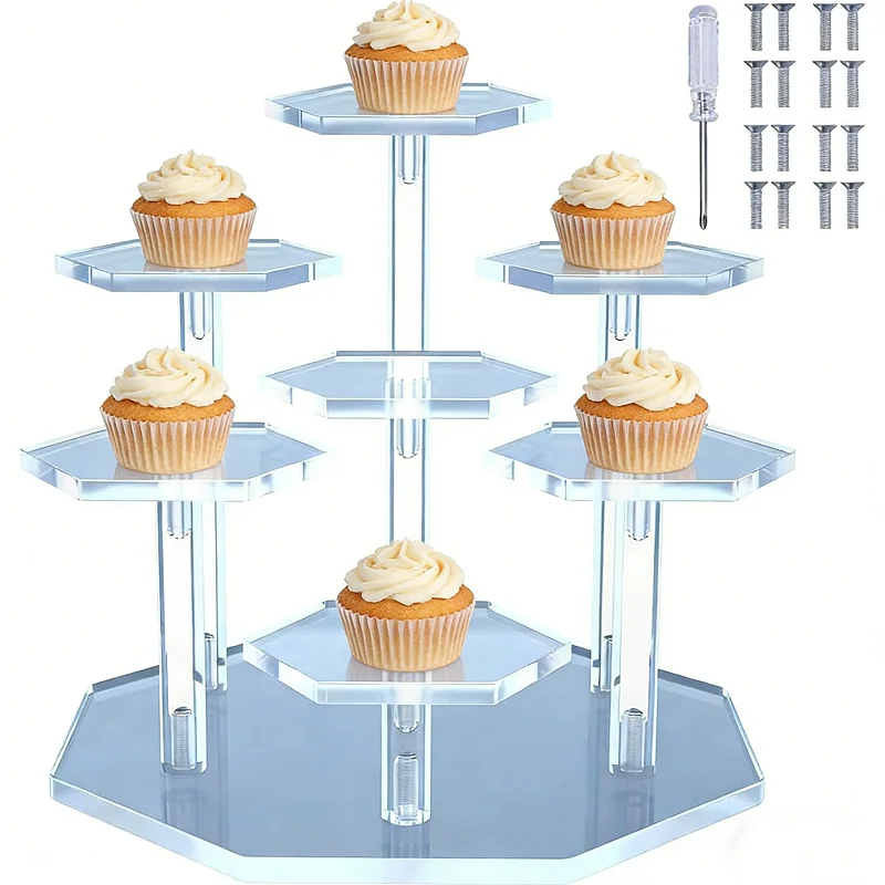 7-stufiger Cupcake-Ausstellungsständer aus Acryl für Parfüm, Schmuck, Organizer, Aufbewahrungsregal, Mini-Figurenhalter, Puppenspielzeug, Vitrine, Präsentationsständer