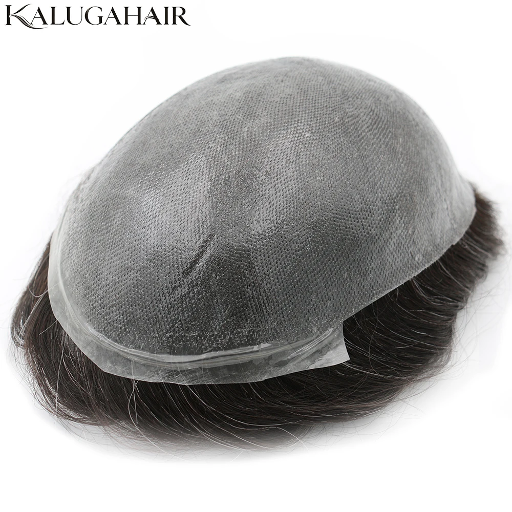 0.03mm V Loop Men's Toupee Human Hair System Replacement Invisible Thin Capillary Skin Male Prosthesis Wig Natural Hairline
